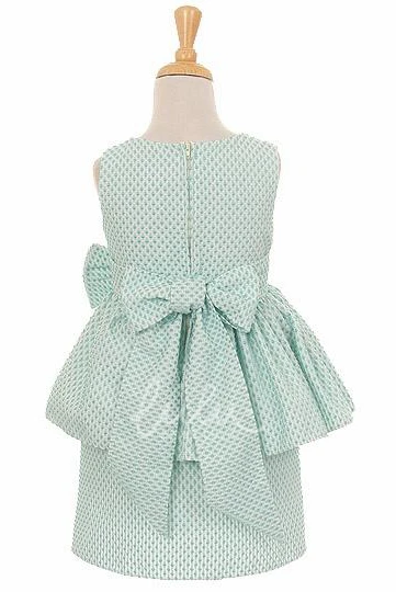 Peplum Bowed Flower Girl Dress Midi Elegant Dress