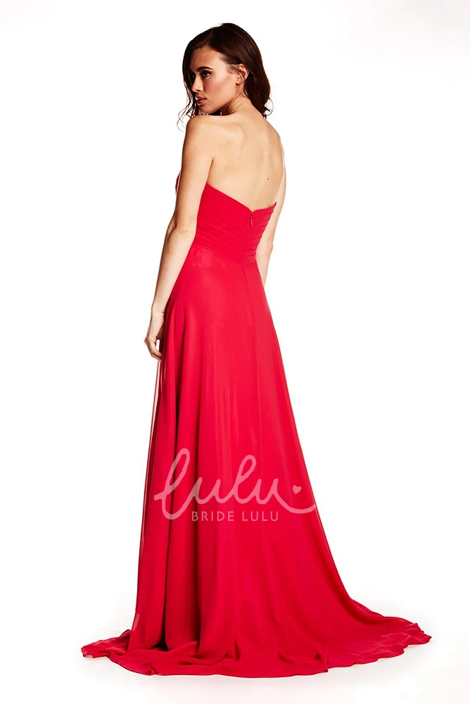 Maxi Sweetheart Beaded Chiffon Prom Dress with Sleeveless Glamour