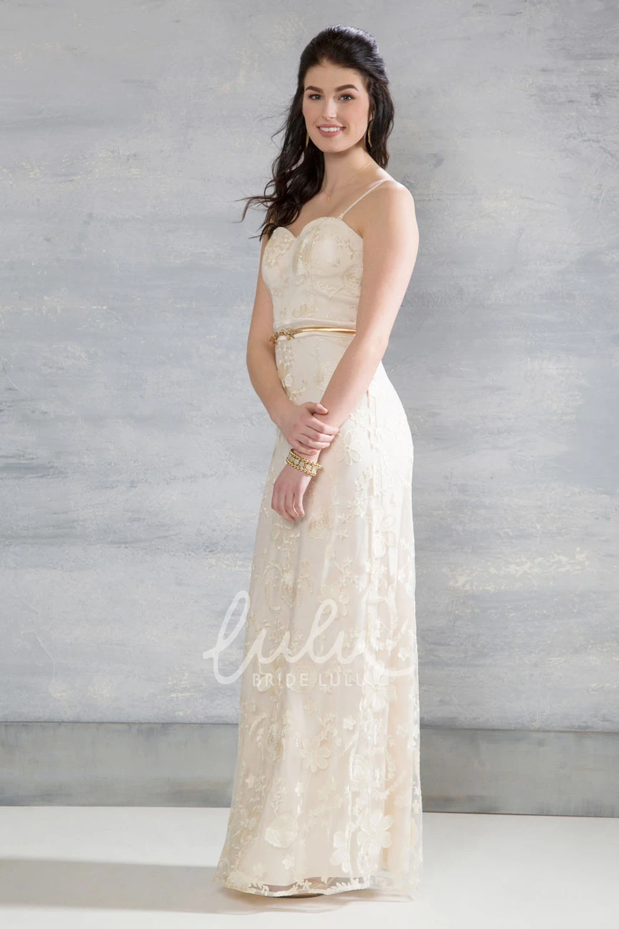 Lace Wedding Dress with Sweetheart Neckline and Appliques