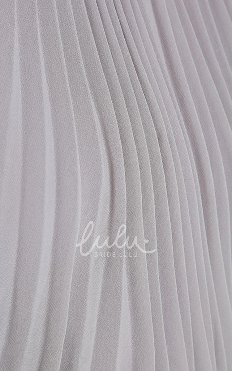 Pleated Chiffon Dress Long Sleeveless & Charming