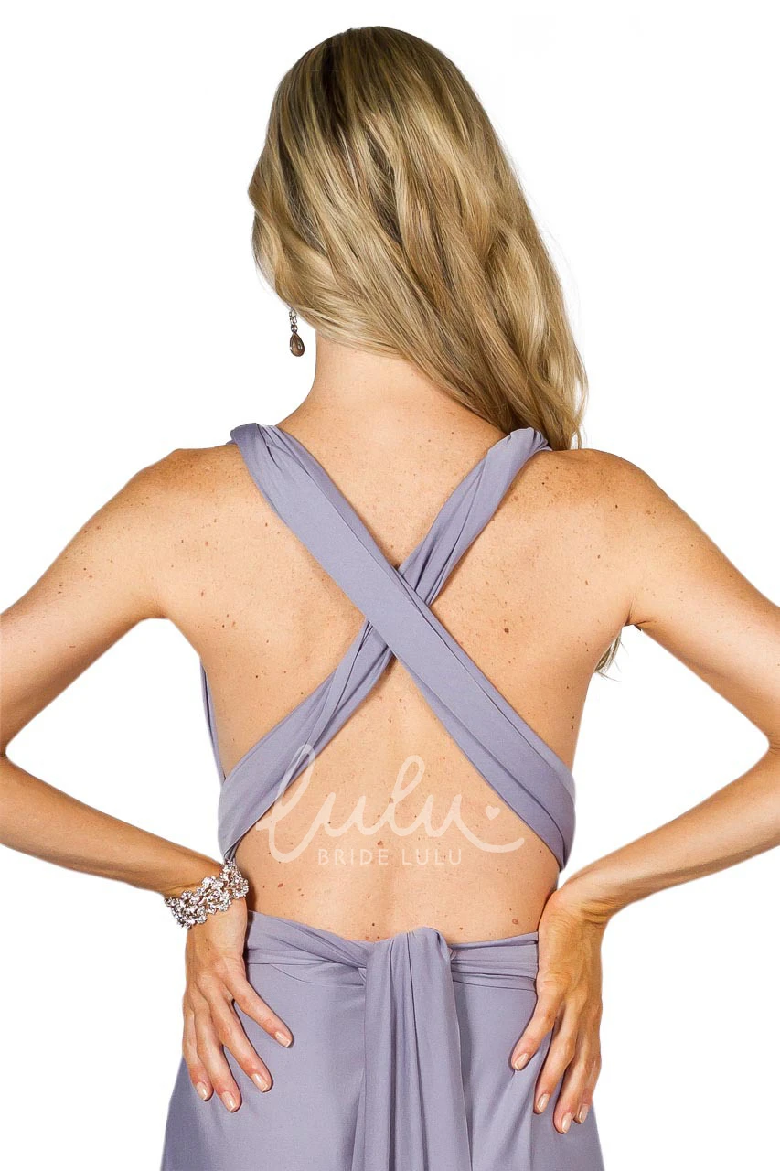 A-Line Floor-Length Haltered Chiffon Bridesmaid Dress Simple and Classy