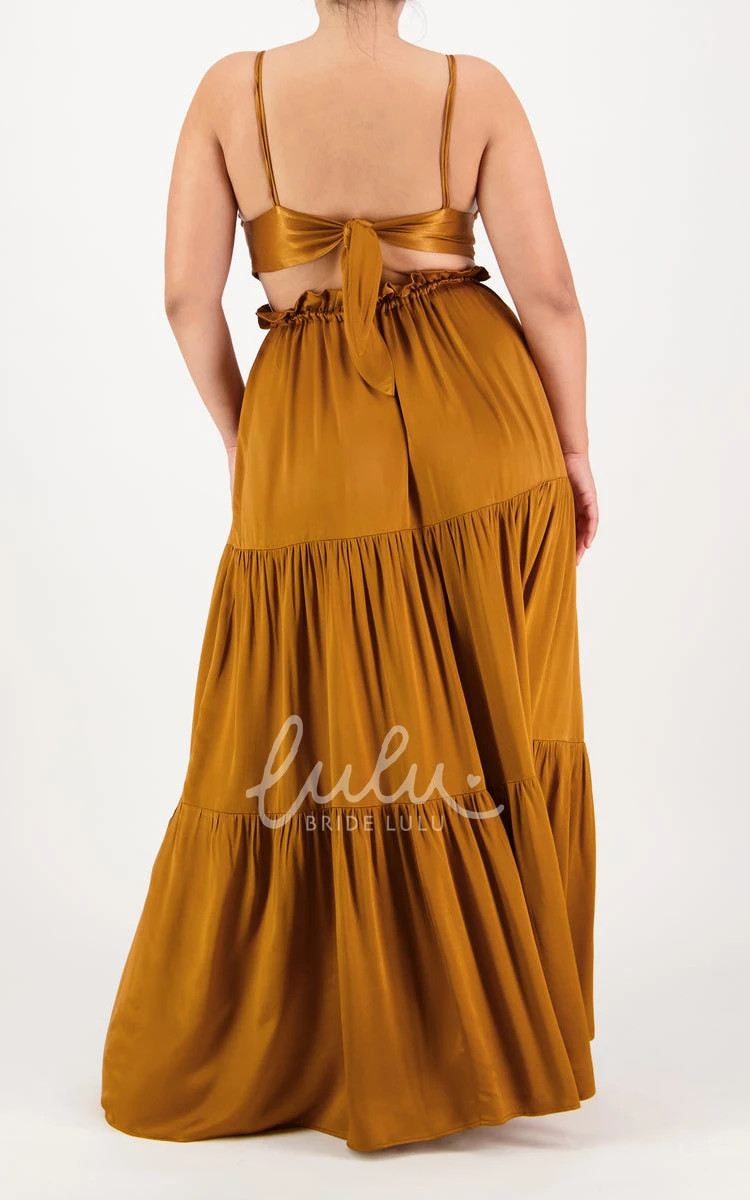 Charmeuse Open Back Bridesmaid Dress with Pleats Simple & Elegant