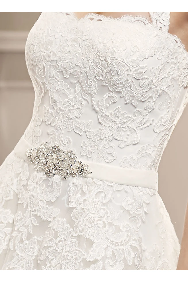 Halter Lace Ball-Gown Wedding Dress with Jewellery