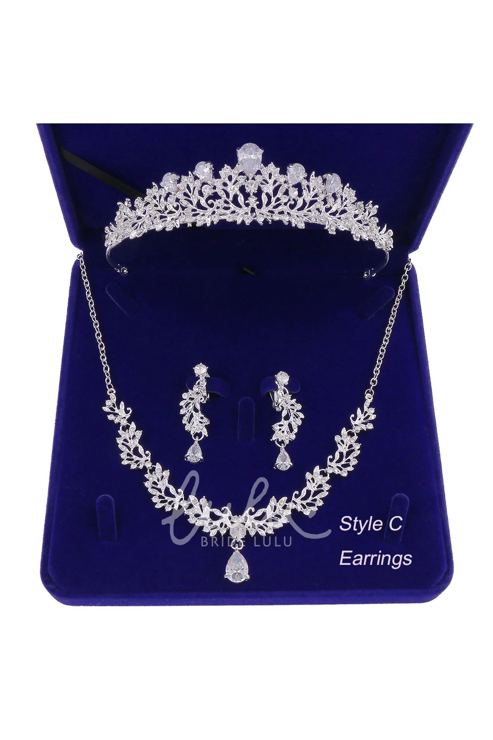 Bridal Crown Necklace and Earrings Set for Weddings