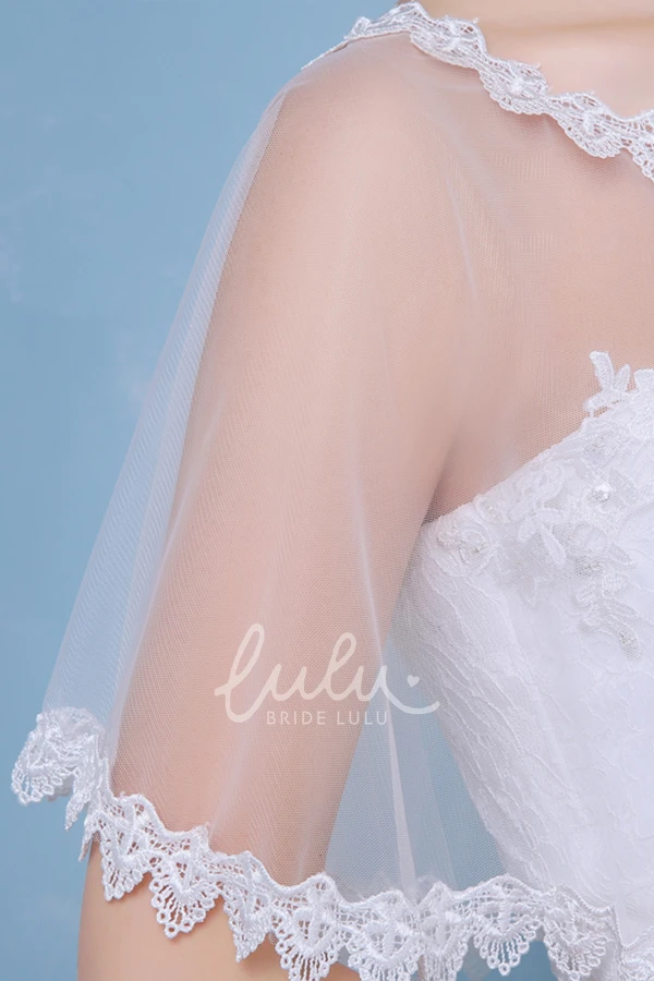 Simple White Lace Cape for Elegant Weddings and Parties