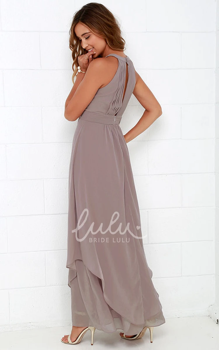 Empire Halter Sleeveless Bridesmaid Dress with Brilliant Beading