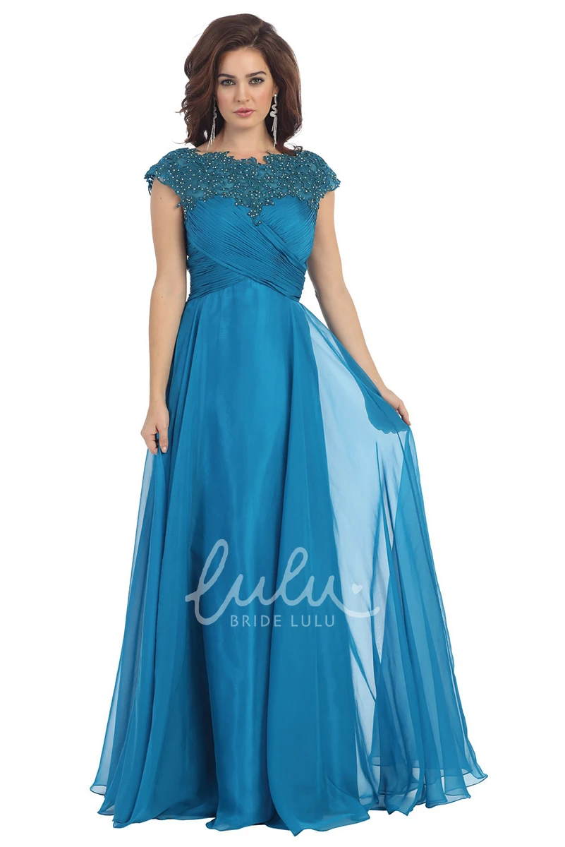 A-Line Chiffon Illusion Dress with Criss Cross and Embroidery Modern Prom Dress 2025