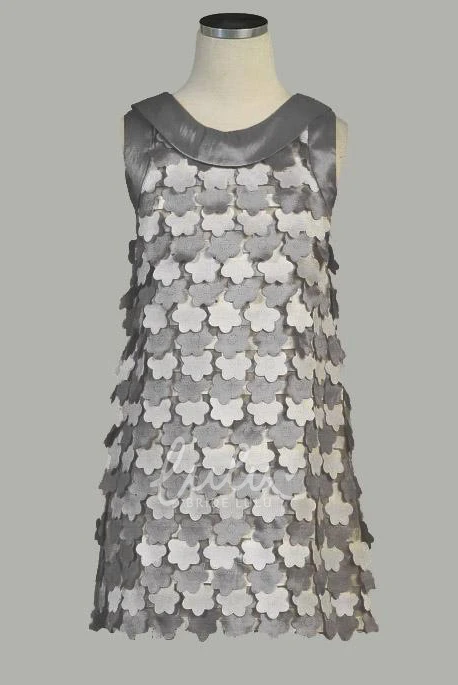 Floral Taffeta Flower Girl Dress Midi Sleeveless Unique