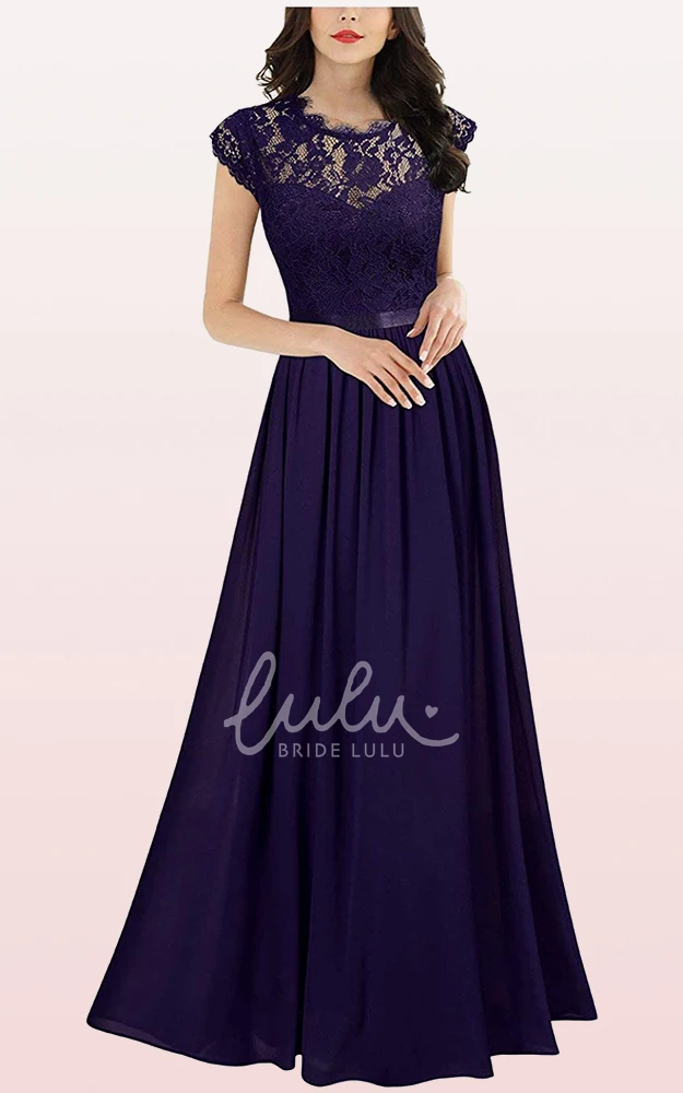 Scalloped Chiffon A-Line Prom Dress with Pleats Sexy & Flowy
