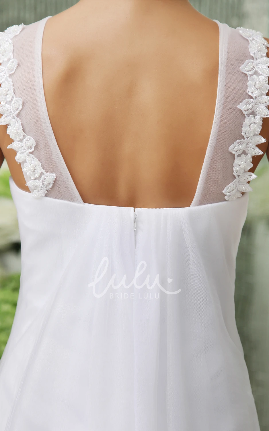 Strappy Tulle A-Line Short Wedding Dress with Overlay