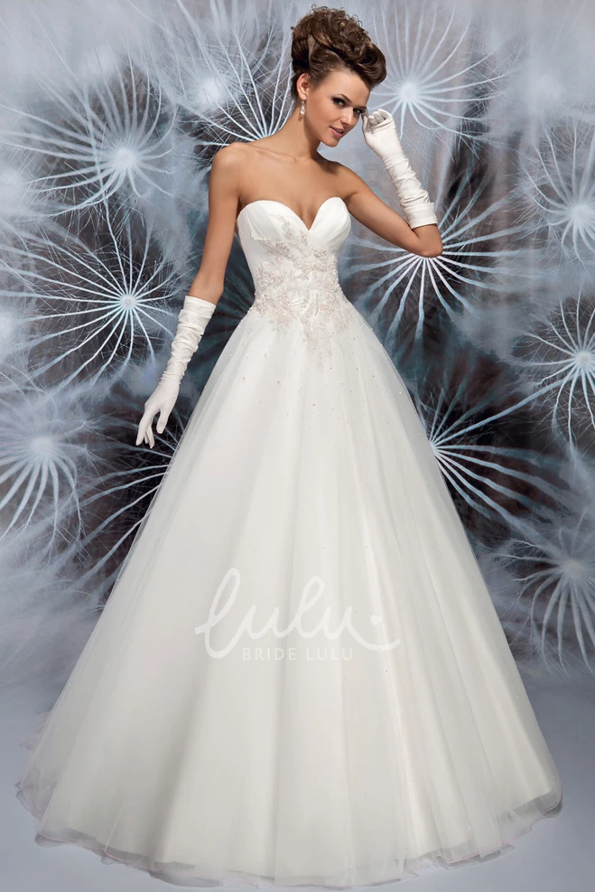 Sweetheart Tulle Ball Gown Wedding Dress with Corset Back Classy Bridal Gown
