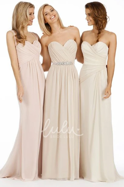 Cap Sleeve Sweetheart Chiffon Bridesmaid Dress with Straps Elegant A-Line Floor-Length