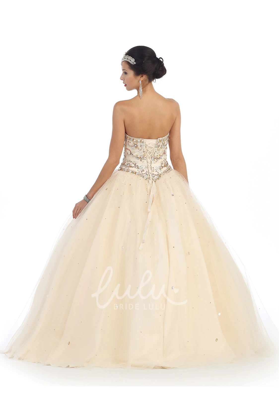 Sweetheart Tulle Satin Ball Gown with Beading and Cape Formal Dress