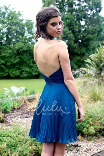 Sleeveless High Neck Beaded A-Line Mini Homecoming Prom Dress with Backless Style Elegant Formal Dress