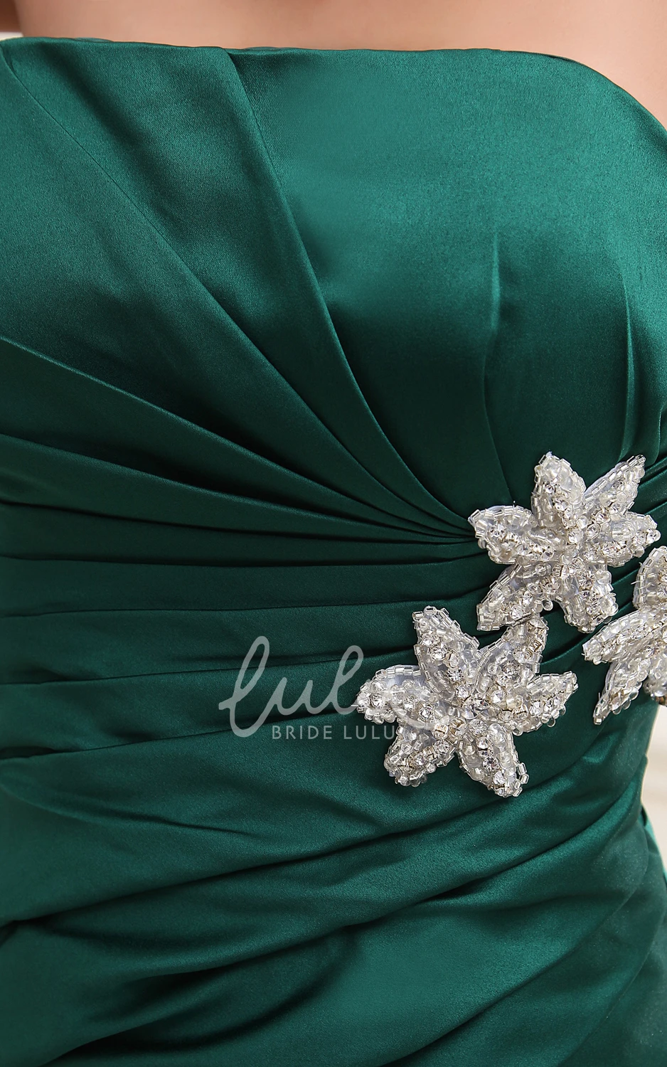 Strapless Satin Ruched Formal Dress with Pick-Up Ruffles Elegant Formal Dress