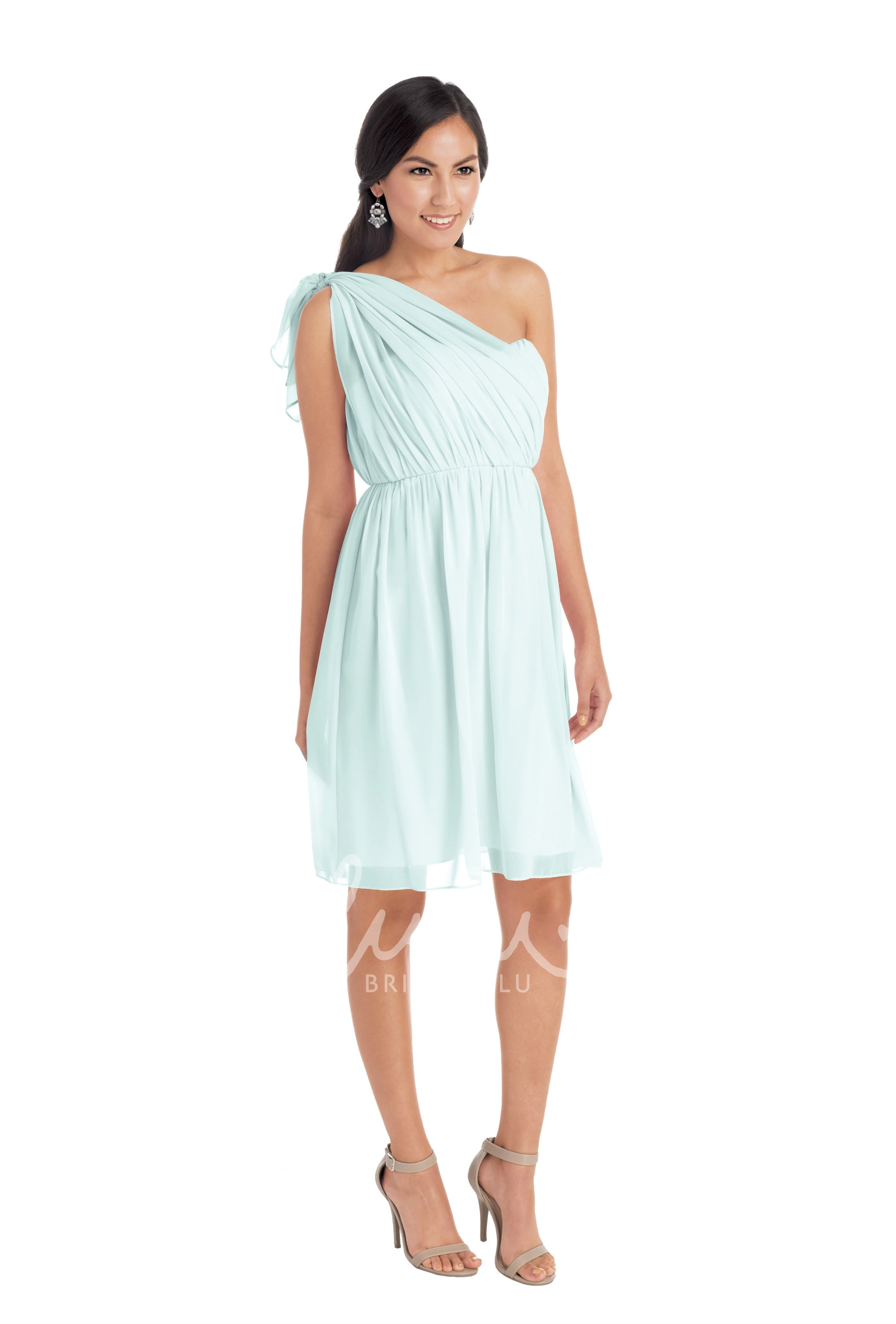 Knee-Length Sweetheart Sleeveless Chiffon Convertible Bridesmaid Dress Criss-Cross Muti-Color