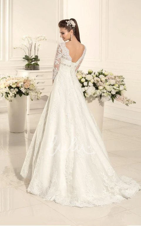 Lace A-Line Sweetheart Wedding Dress with Long Sleeves