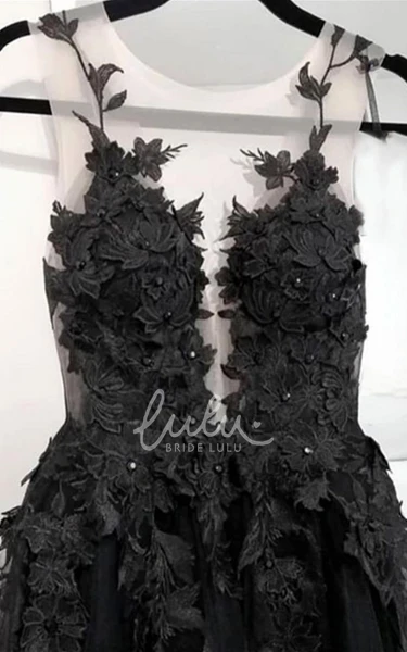 Sleeveless Ball Gown Evening Dress with Appliques Sexy & Classy Tulle Evening Dress