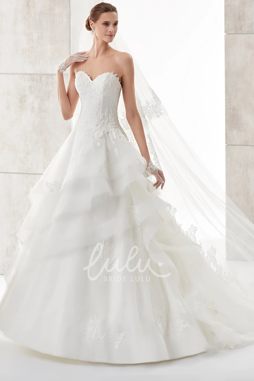 Lace Corset A-line Wedding Dress with Sweetheart Neckline Classy Wedding Dress