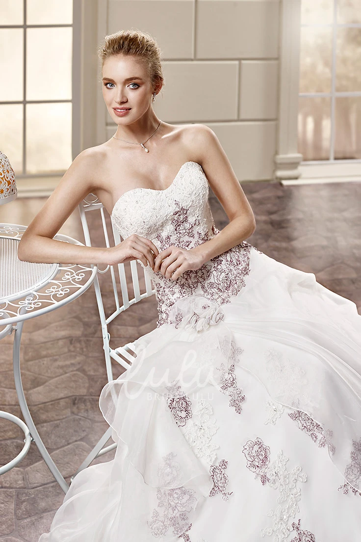 Organza Appliqued A-Line Sweetheart Wedding Dress
