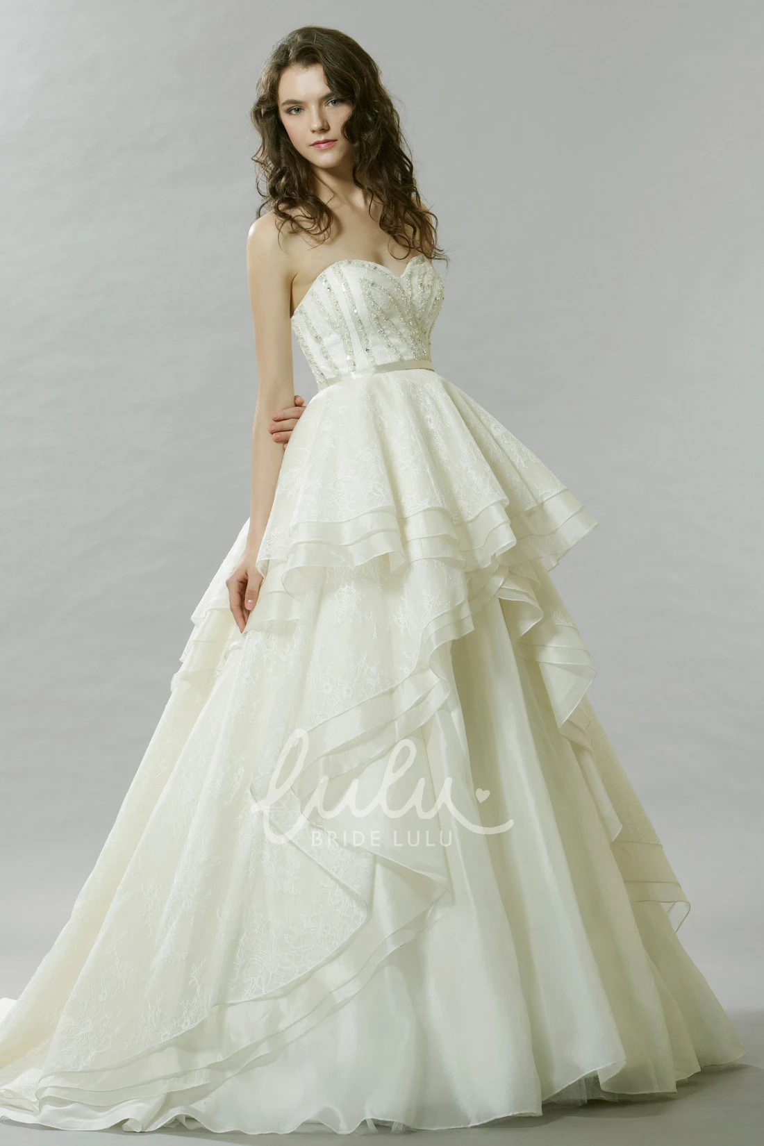 Sweetheart Beaded Tulle A-Line Wedding Dress with Sleeveless Design