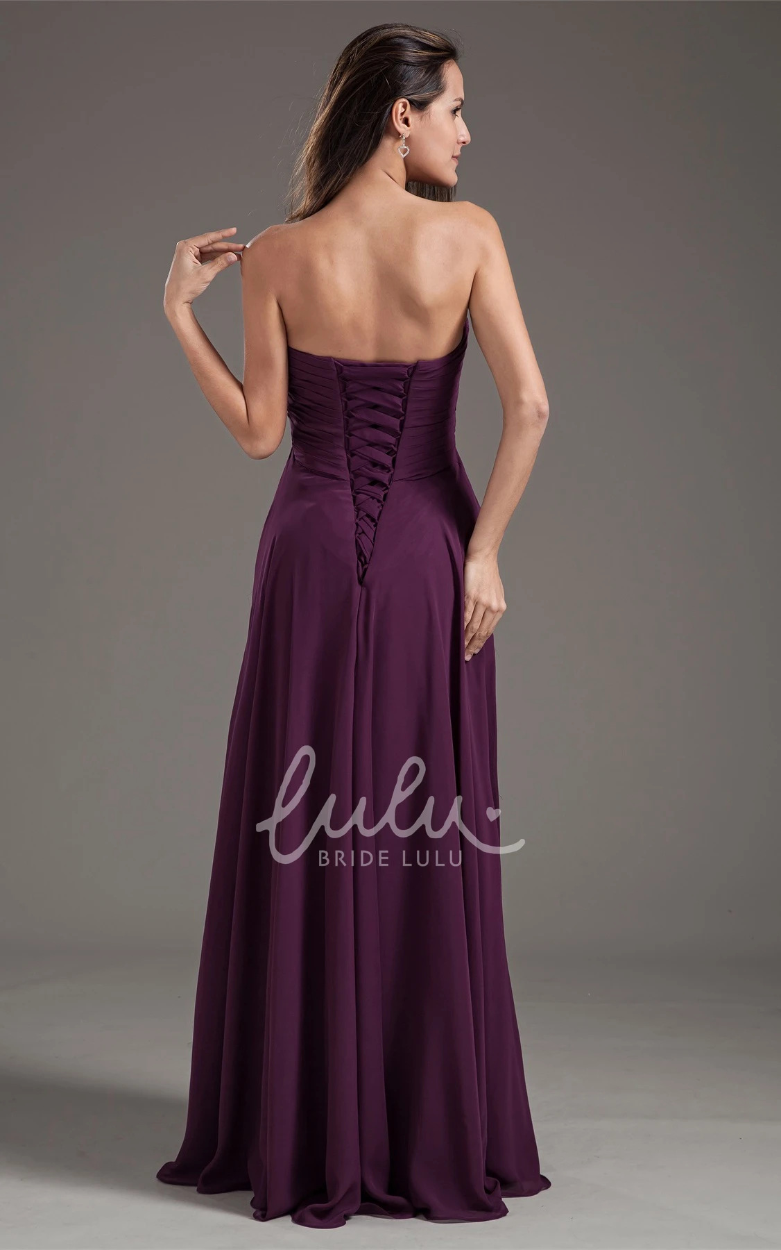 Maxi Sweetheart Dress with Criss-Cross Straps and Corset Back