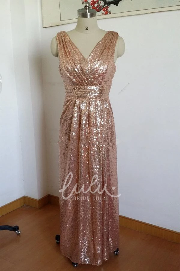 Maternity Sequined A-line Prom Dress Sleeveless Glamorous