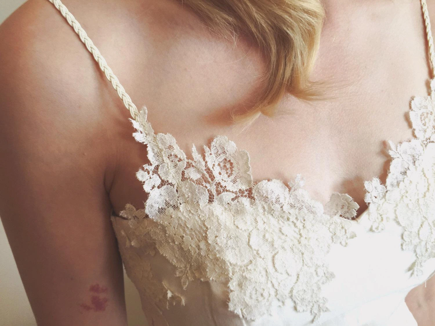 Boho Spaghetti Strap A-Line Chiffon Wedding Dress with Backless Design