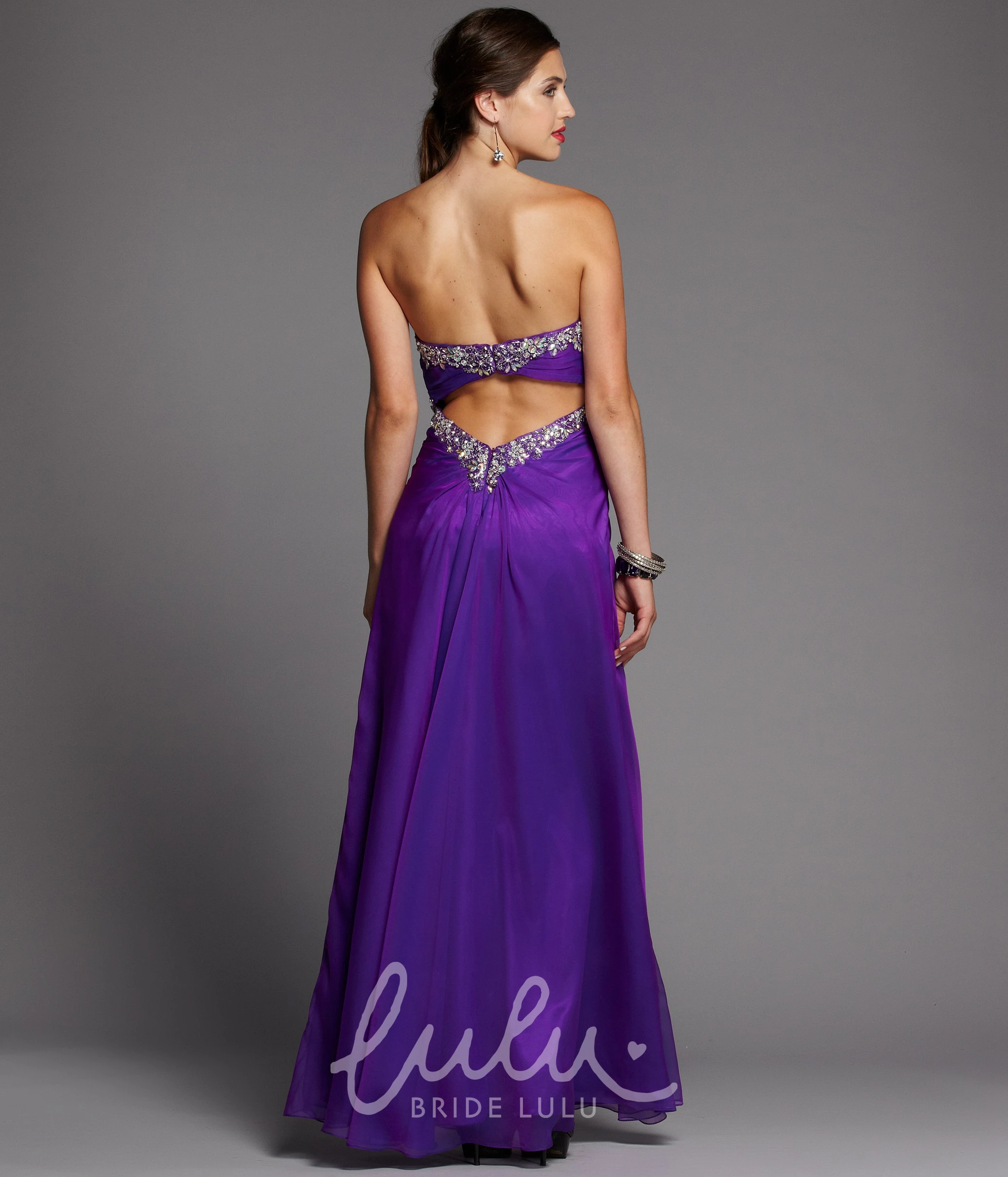 Beaded Sweetheart A-Line Formal Dress with Criss Cross Back