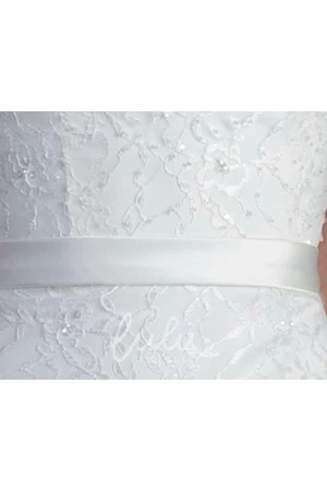 Sweetheart Lace Tulle Bridal Dress With Satin Sash