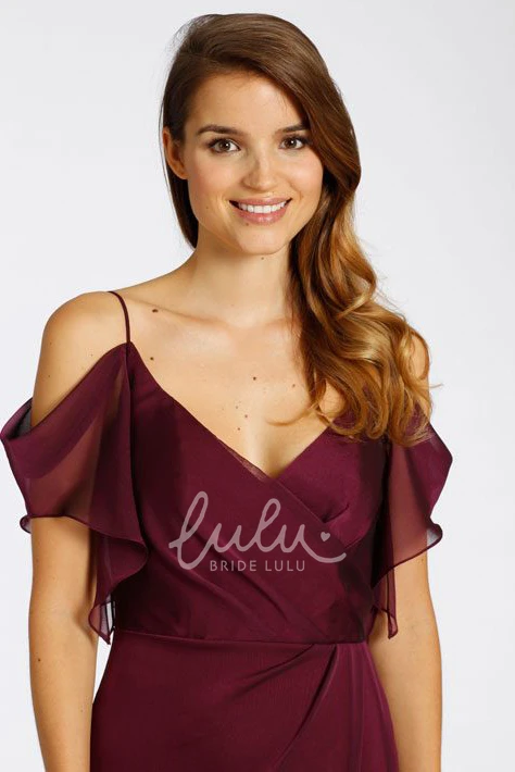 Backless Chiffon Bridesmaid Dress with Spaghetti Straps