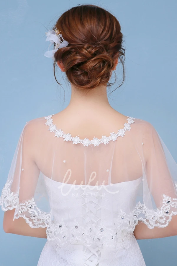 Lace Mesh Gauze Wedding Dress Shawl New Simple and Elegant