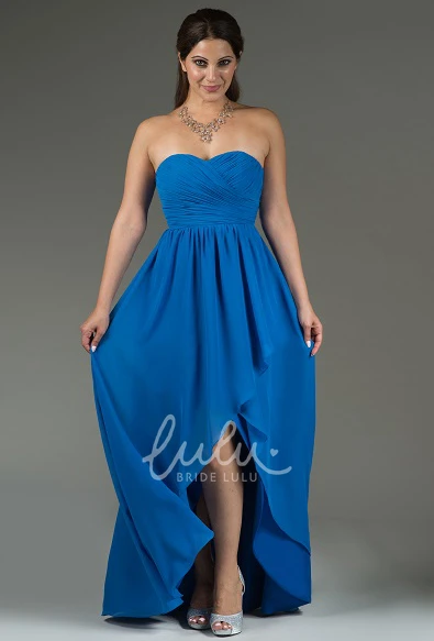 A-Line Chiffon Bridesmaid Dress with Side Split and Sweetheart Neckline