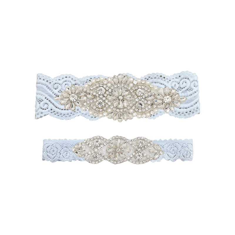 Latest Rhinestone Beaded Double Garters