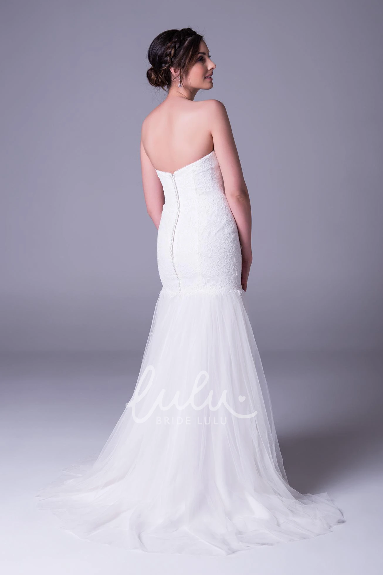 Tulle&Lace Trumpet Strapless Wedding Dress