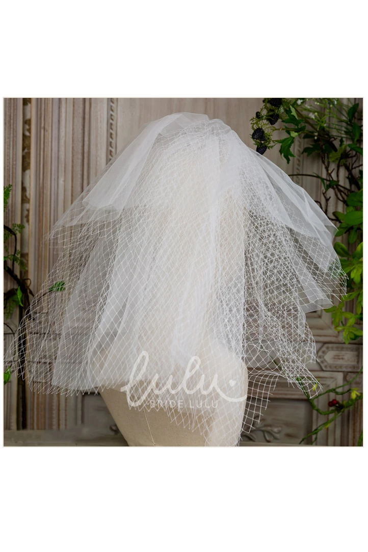 Two Layer White Tulle Shoulder Veil Chic Wedding Accessory