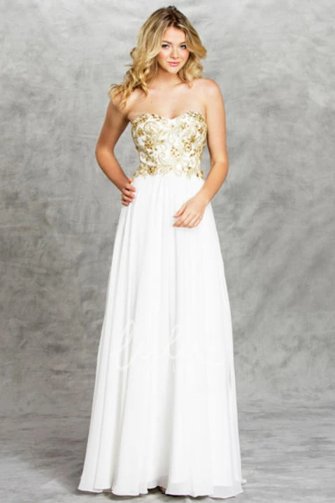 Sweetheart Sleeveless Chiffon Sheath Formal Dress with Beading and Backless Design