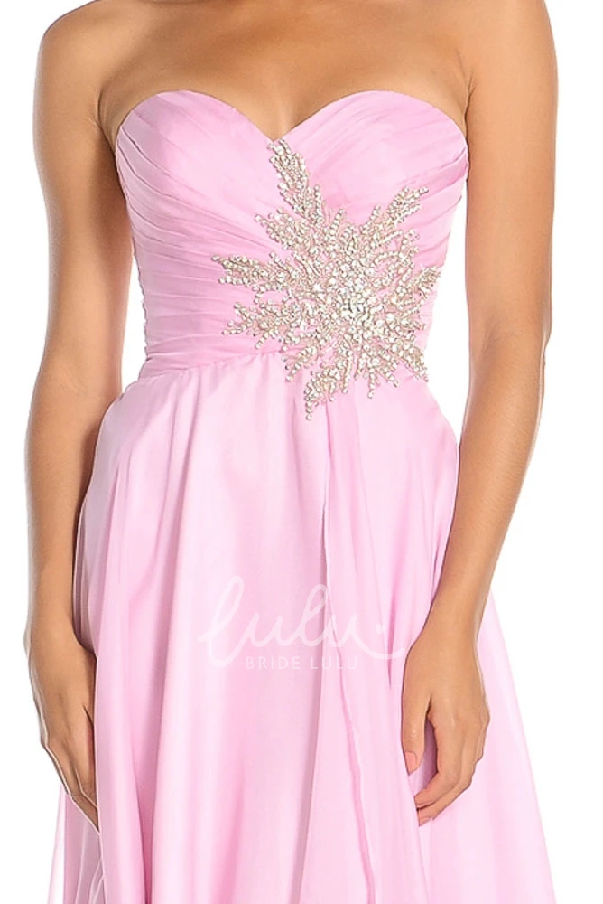 Sleeveless Sheath Sweetheart Prom Dress with Waist Jewelry and Draping Floor-Length