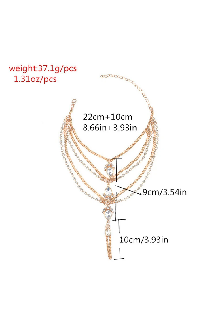 1PC Boho Beach Wedding Anklet with Retro Ethnic Diamond Drills