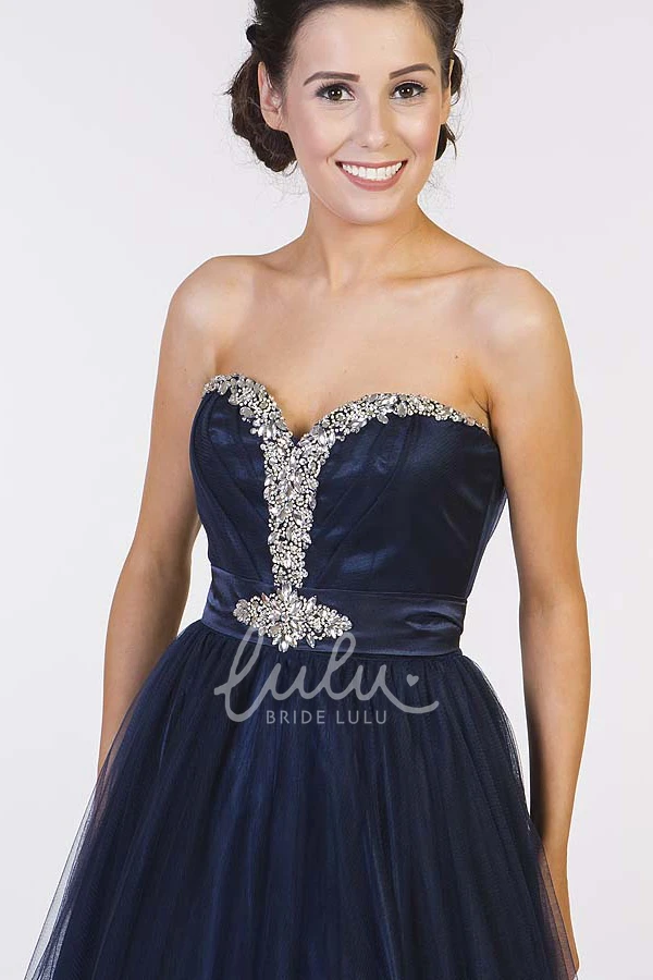A-Line Tulle Prom Dress with Sweetheart Neckline and Beaded Bodice