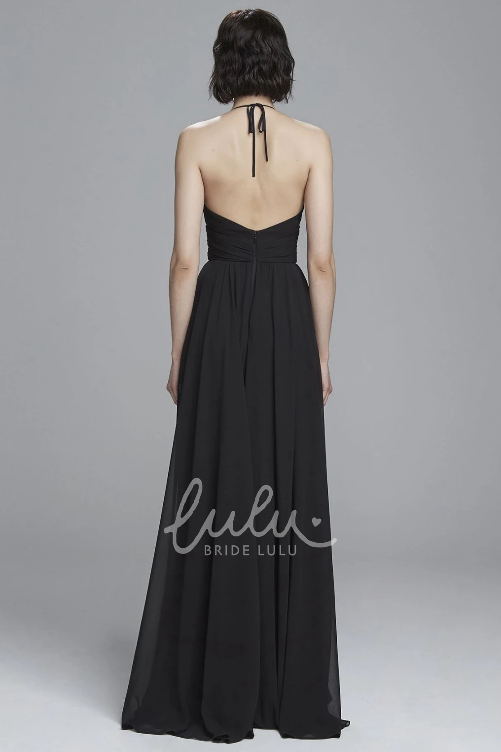 V-Neck Ruched Chiffon Bridesmaid Dress with Straps Elegant Bridesmaid Dress