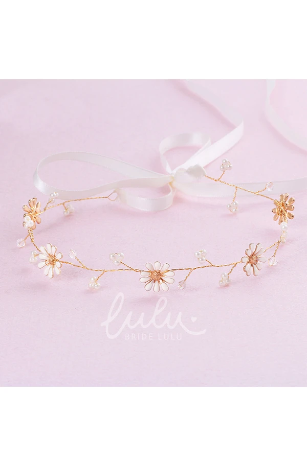 Beautiful Bridal Hairband Fresh Chrysanthemum Rhinestone Headpiece for Weddings