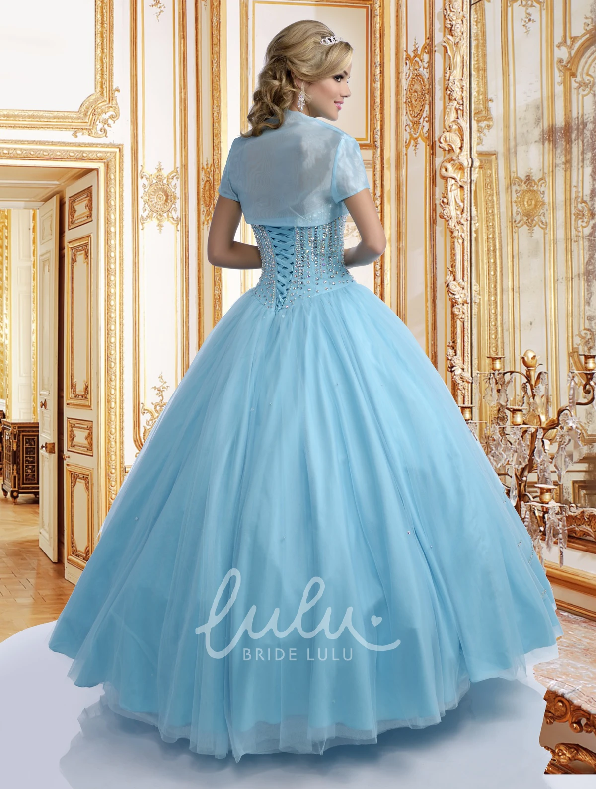 Sequined Tulle Quinceanera Dress with Shining Detailing Formal Dress