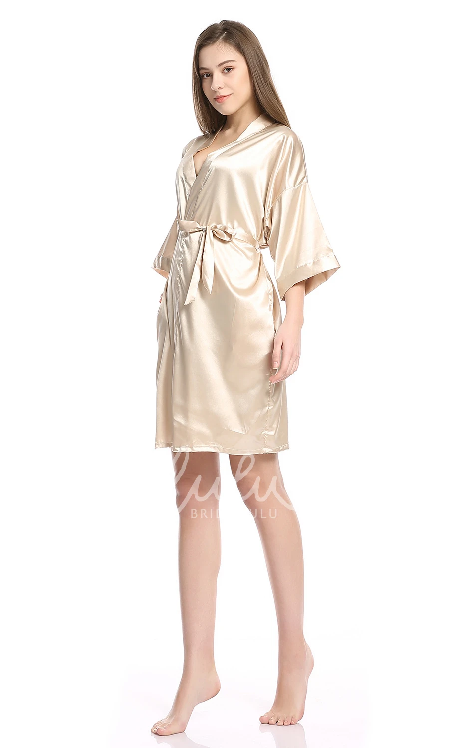 Plain Bride Bridesmaid Short Robe