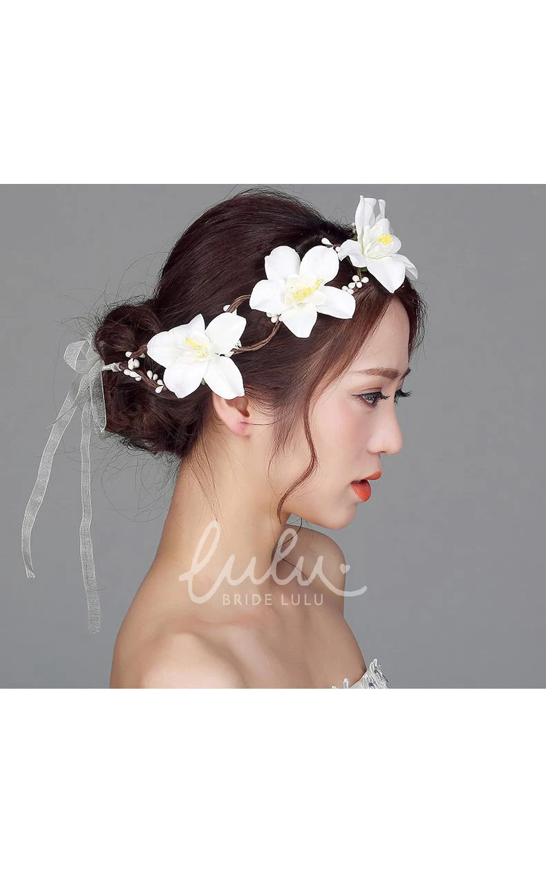 Korean Flower Headdress Bride Wreath for Flower Fairy Wedding Dress
