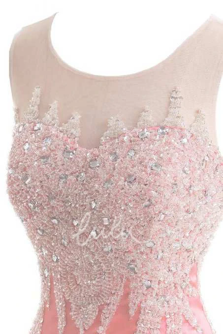 Satin Bow Accented Sleeveless Mermaid Prom Dress