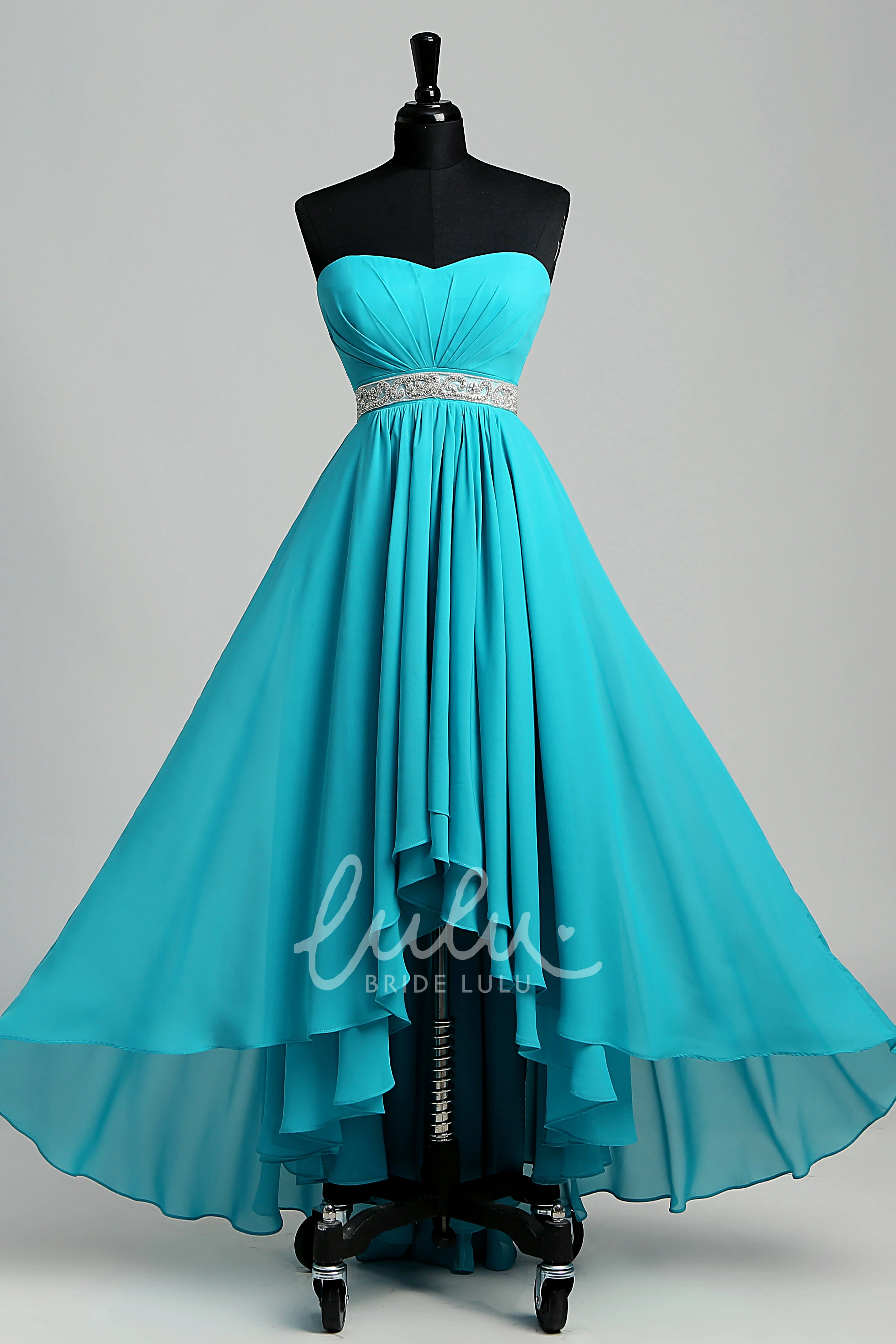 Sweep Train A-line Tulle Dress with Beading Bridesmaid Dress