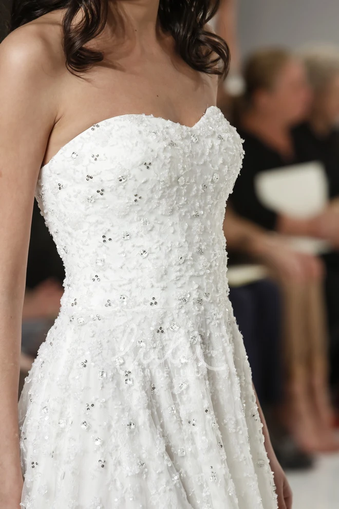 Sleeveless Tulle A-Line Wedding Dress with Beading and Zipper Classic Bridal Gown