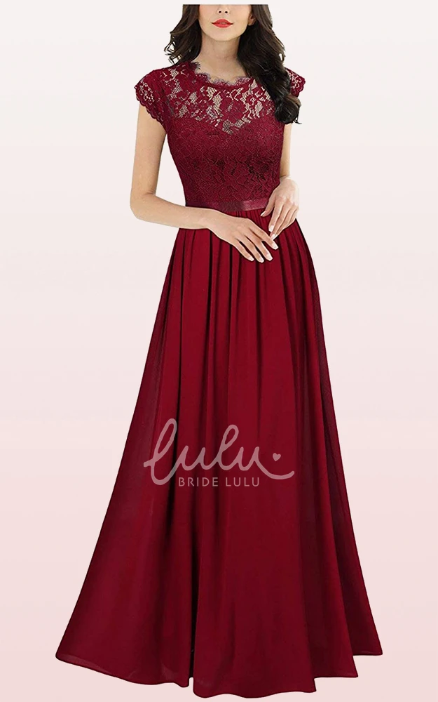 Scalloped Chiffon A-Line Prom Dress with Pleats Sexy & Flowy