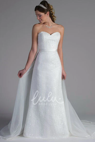 Sweetheart Lace Tulle Bridal Dress With Satin Sash